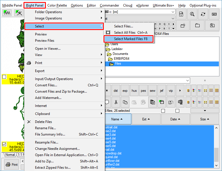 Select Marked Files